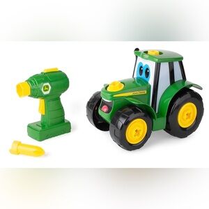 John Deere Green and Yellow Tractor Toy with drill